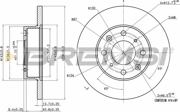 Bremsi CD6285S - Тормозной диск autospares.lv