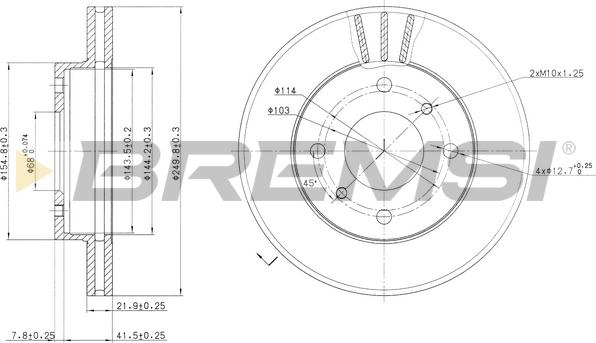 Bremsi CD6234V - Тормозной диск autospares.lv