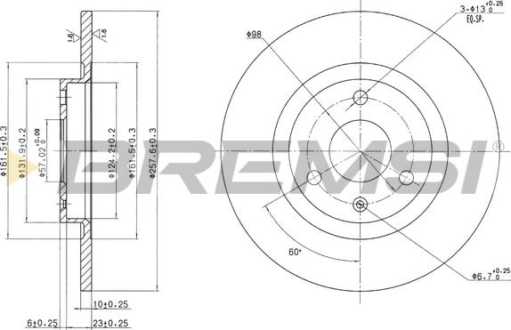 Bremsi CD6229S - Тормозной диск autospares.lv