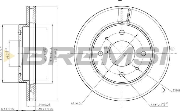 Bremsi CD6741V - Тормозной диск autospares.lv