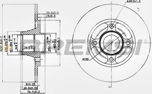 Bremsi CD6752S - Тормозной диск autospares.lv