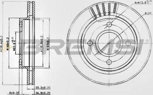 Bremsi CD6766V - Тормозной диск autospares.lv