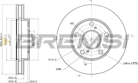 Bremsi CD6702V - Тормозной диск autospares.lv