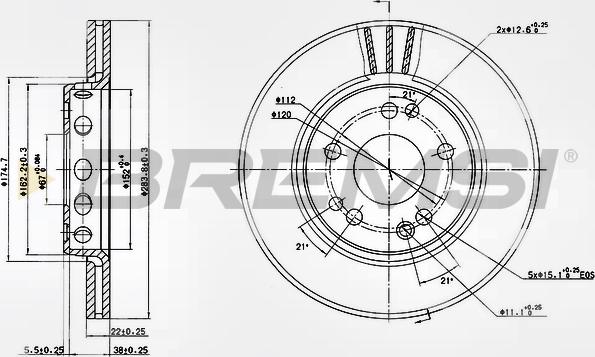 Bremsi CD6728V - Тормозной диск autospares.lv