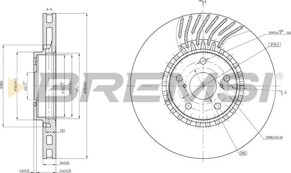 Bremsi CD8498VRD - Тормозной диск autospares.lv