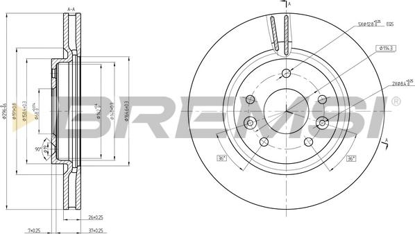 Bremsi CD8466V - Тормозной диск autospares.lv