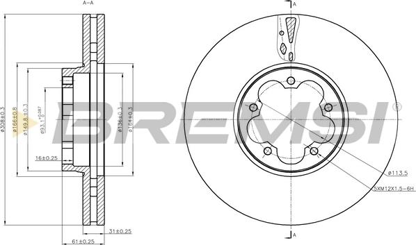 Bremsi CD8468V - Тормозной диск autospares.lv