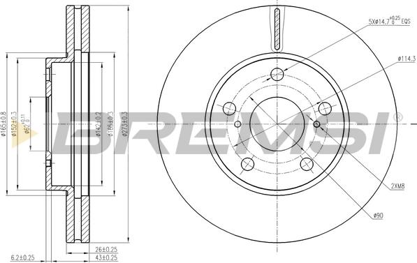 Bremsi CD8401V - Тормозной диск autospares.lv