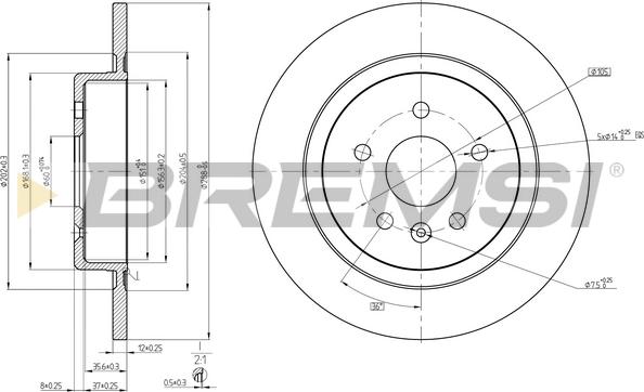 Bremsi CD8425S - Тормозной диск autospares.lv