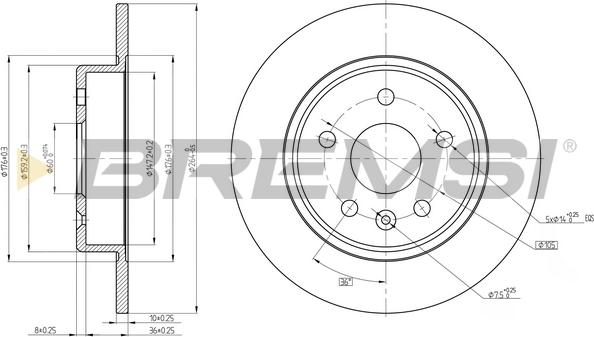 Bremsi CD8426S - Тормозной диск autospares.lv