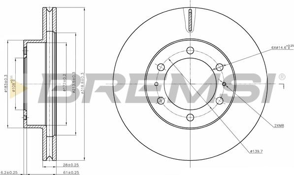 Bremsi CD8475V - Тормозной диск autospares.lv