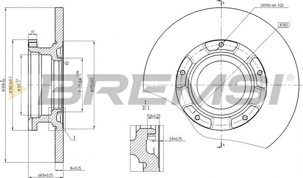 Bremsi CD8471S - Тормозной диск autospares.lv