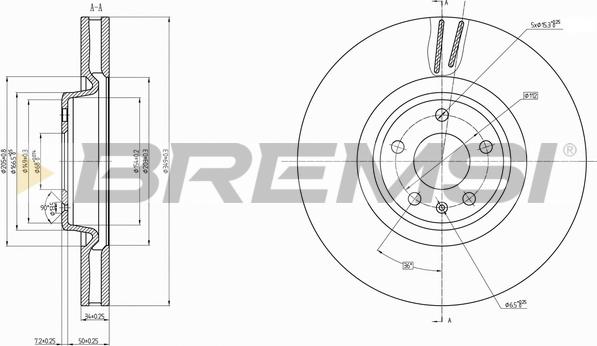 Bremsi CD8598V - Тормозной диск autospares.lv