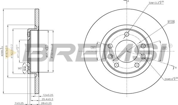 Bremsi CD8569S - Тормозной диск autospares.lv