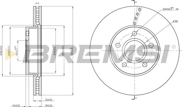 Bremsi CD8509V - Тормозной диск autospares.lv