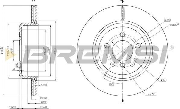 Bremsi CD8504V - Тормозной диск autospares.lv