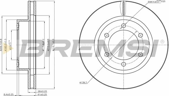 Bremsi CD8606V - Тормозной диск autospares.lv