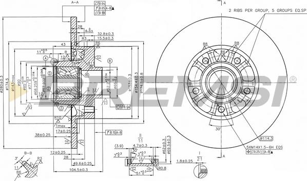 Bremsi CD8602S - Тормозной диск autospares.lv