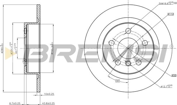 Bremsi CD8612S - Тормозной диск autospares.lv