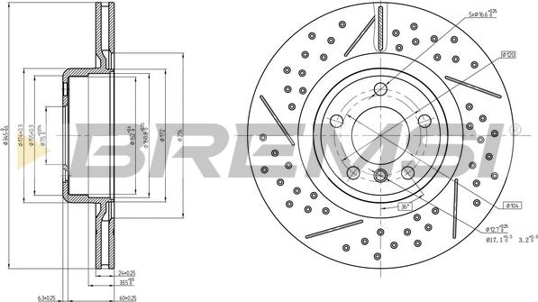 Bremsi CD8621V - Тормозной диск autospares.lv