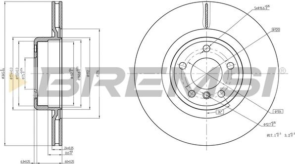 Bremsi CD8623V - Тормозной диск autospares.lv