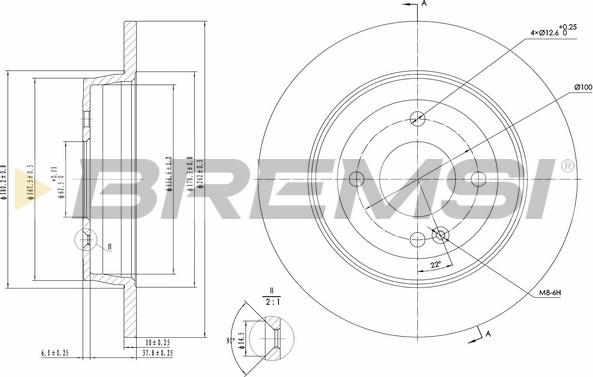 Bremsi CD8090S - Тормозной диск autospares.lv