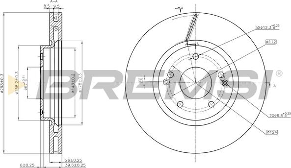 Bremsi CD8091V - Тормозной диск autospares.lv