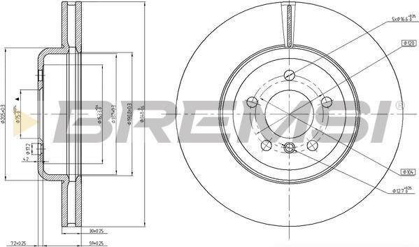 Bremsi CD8047V - Тормозной диск autospares.lv