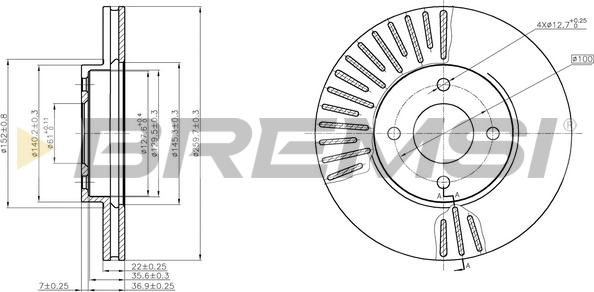 Bremsi CD8068V - Тормозной диск autospares.lv