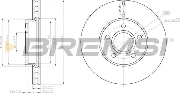 Bremsi CD8062V - Тормозной диск autospares.lv