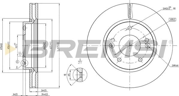 Bremsi CD8004V - Тормозной диск autospares.lv