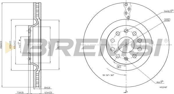 Bremsi CD8000V - Тормозной диск autospares.lv