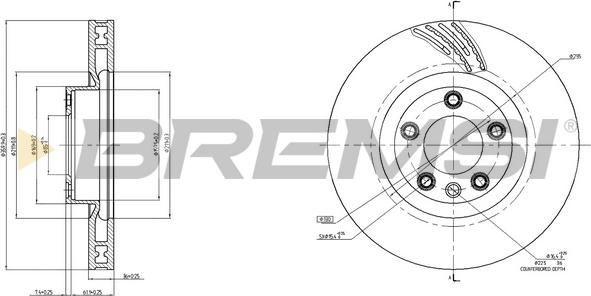 Bremsi CD8019VRD - Тормозной диск autospares.lv