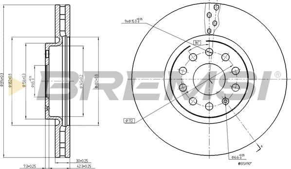 Bremsi CD8016V - Тормозной диск autospares.lv