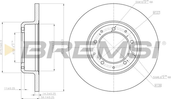 Bremsi CD8083S - Тормозной диск autospares.lv