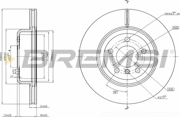 Bremsi CD8039V - Тормозной диск autospares.lv