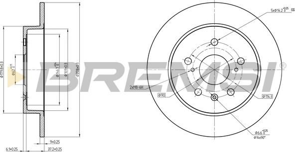 Bremsi CD8075S - Тормозной диск autospares.lv