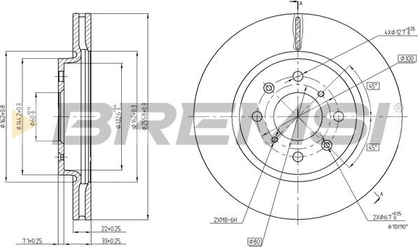 Bremsi CD8070V - Тормозной диск autospares.lv