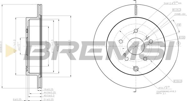 Bremsi CD8072V - Тормозной диск autospares.lv