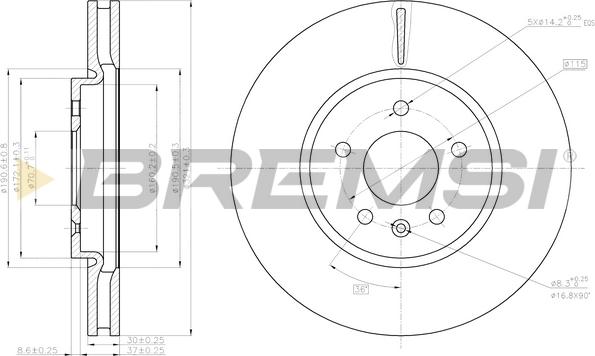 Bremsi CD8191V - Тормозной диск autospares.lv