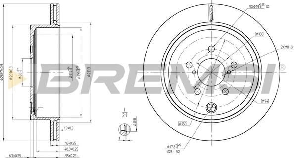 Bremsi CD8141V - Тормозной диск autospares.lv