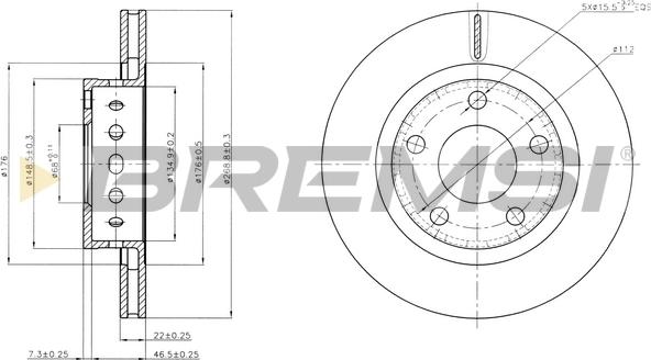 Bremsi CD8151V - Тормозной диск autospares.lv