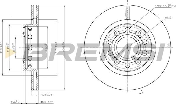 Bremsi CD8181V - Тормозной диск autospares.lv