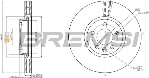 Bremsi CD8182V - Тормозной диск autospares.lv