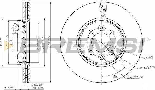 Bremsi CD8350V - Тормозной диск autospares.lv