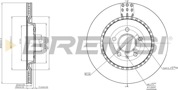 Bremsi CD8383V - Тормозной диск autospares.lv