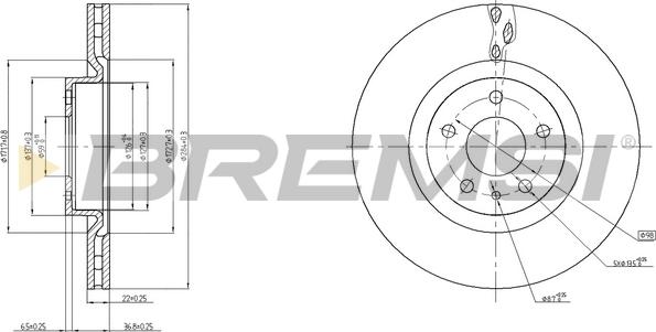 Bremsi CD8329V - Тормозной диск autospares.lv