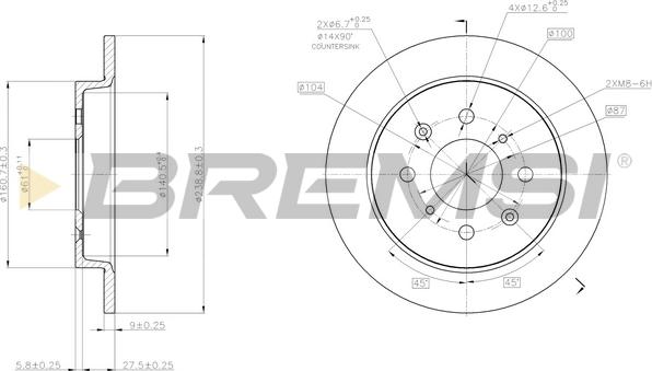 Bremsi CD8244S - Тормозной диск autospares.lv