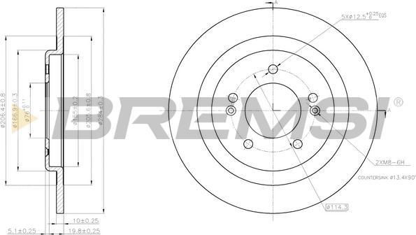 Bremsi CD8200S - Тормозной диск autospares.lv