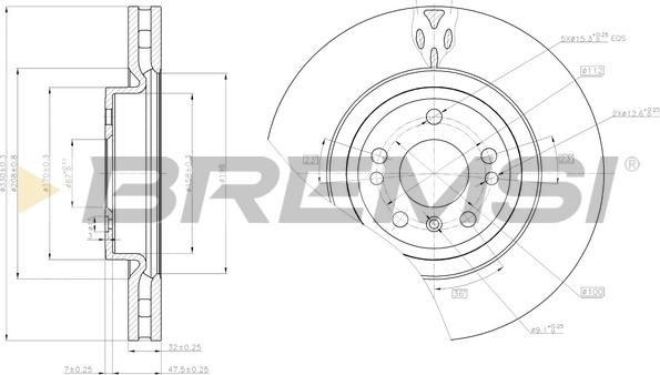 Bremsi CD8203V - Тормозной диск autospares.lv